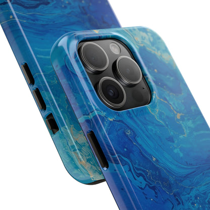 Blue Ocean Pebble Tough Phone Case — Protective Artistic Marble Design