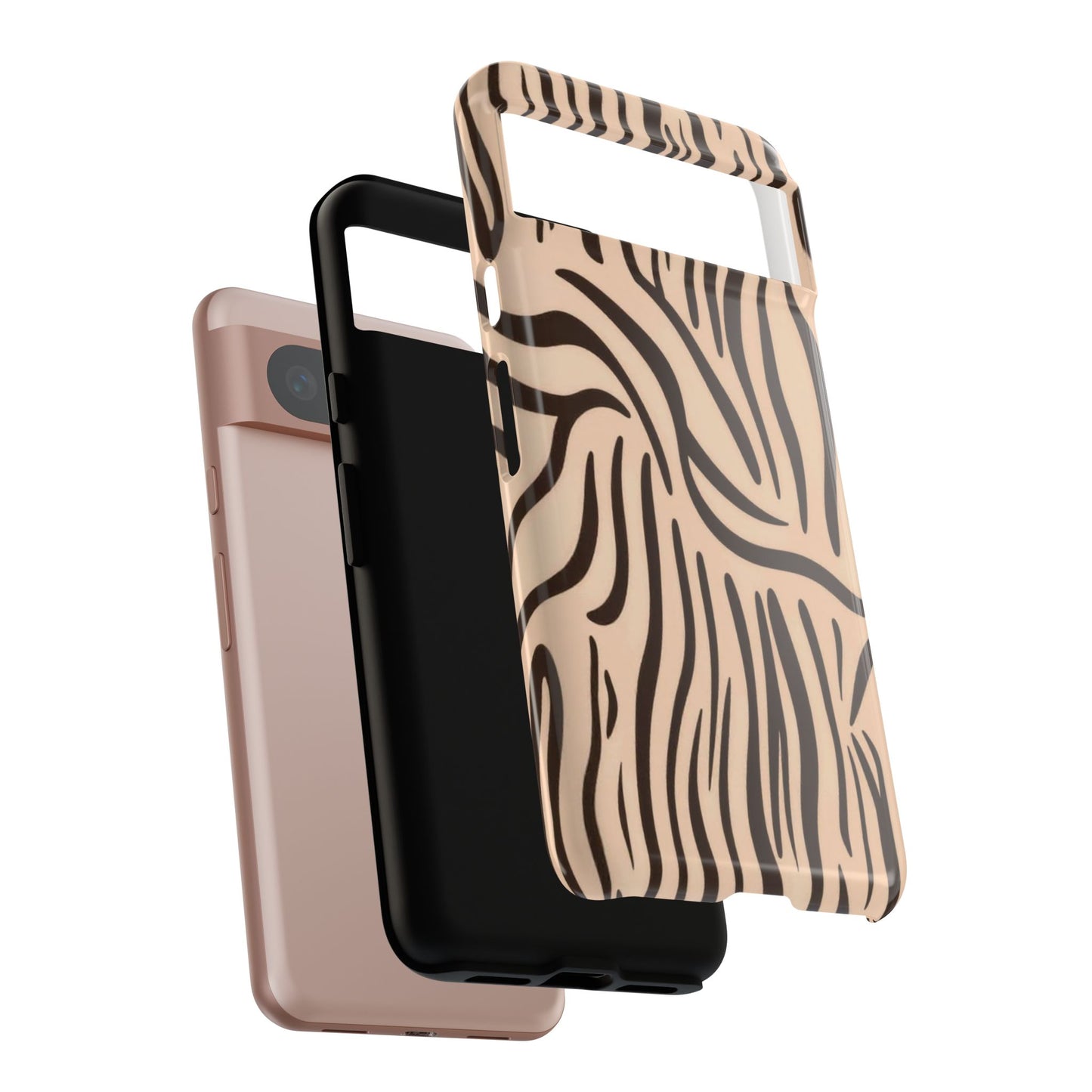 Zebra Stripe Tough Phone Case – Neutral Animal Print Protective Cover