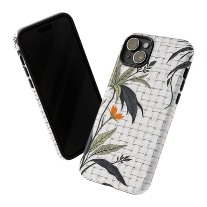 Floral Woven Tough Phone Case — Protective Botanical iPhone Cover