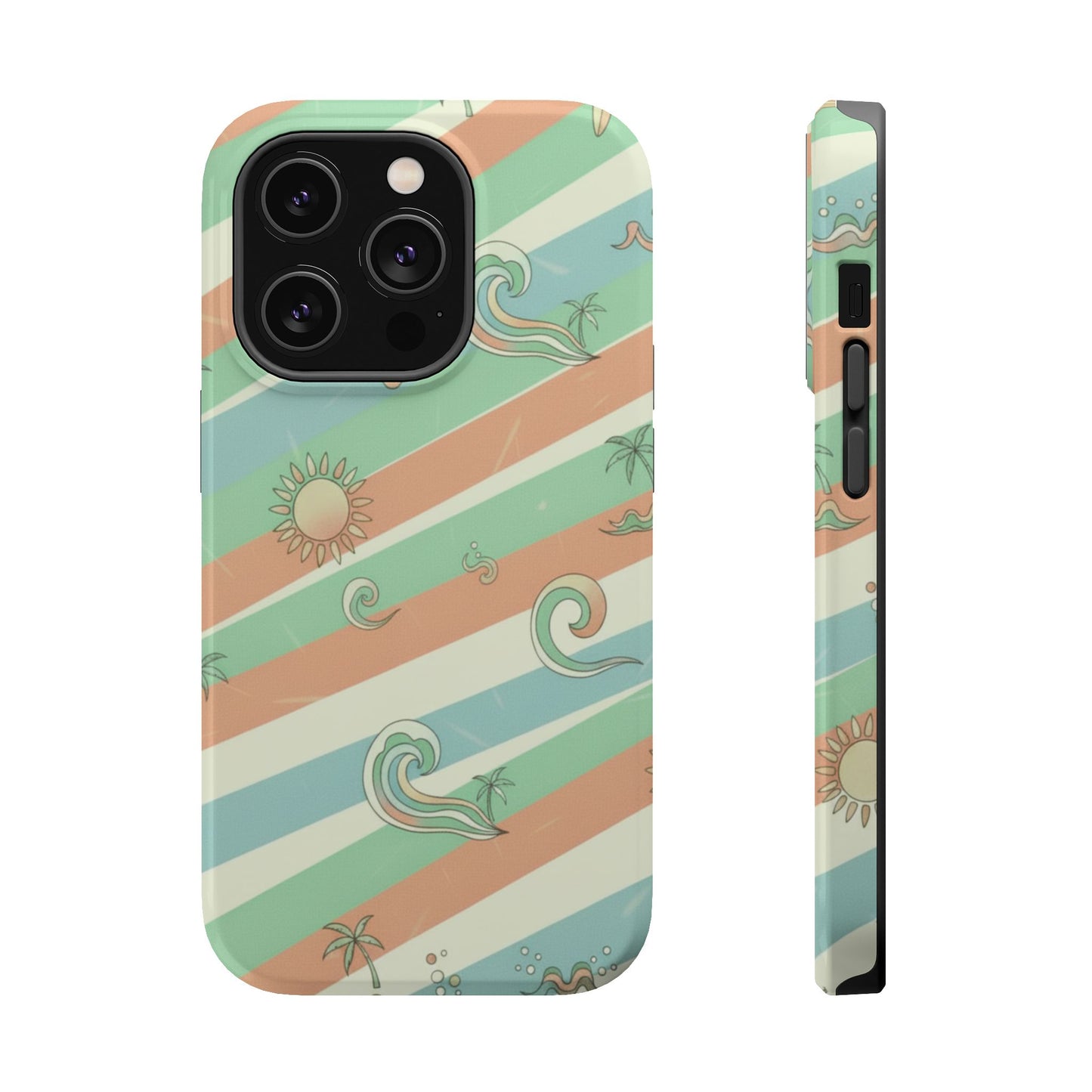 Magnetic Impact-Resistant Phone Case — Retro Surf Stripes