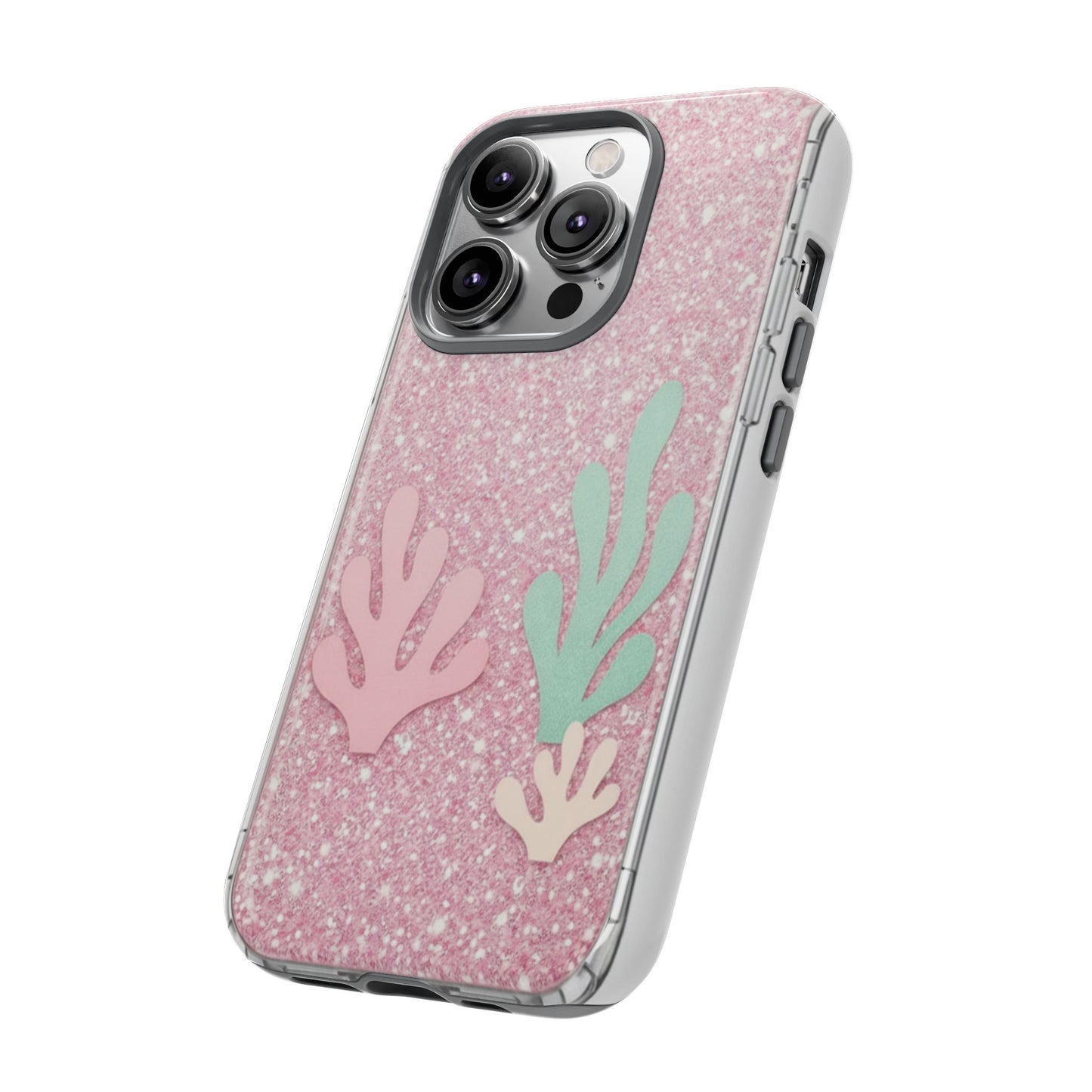 Pink Glitter Seaweed Tough Case - Sparkle Protective Phone Cover