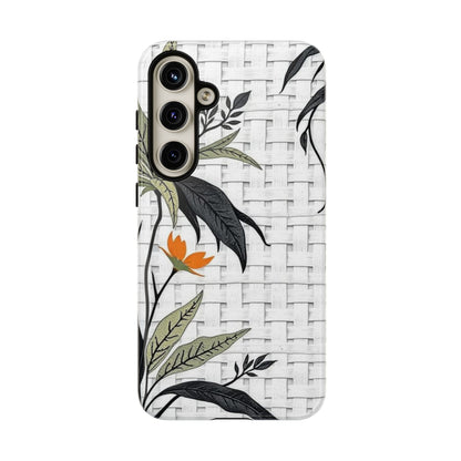 Floral Woven Tough Phone Case — Protective Botanical iPhone Cover