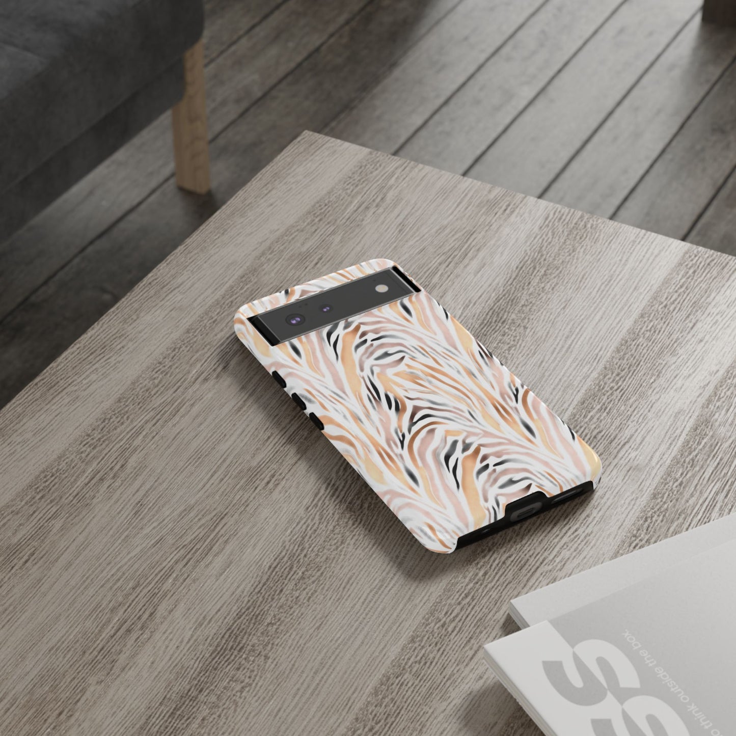 Tough Case — Neutral Watercolor Tiger Stripe Phone Case