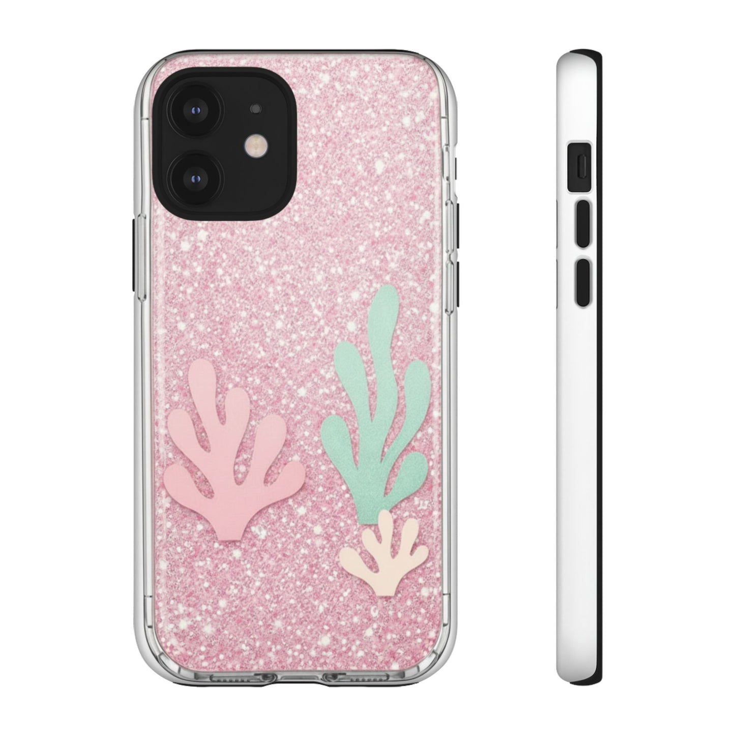 Pink Glitter Seaweed Tough Case - Sparkle Protective Phone Cover