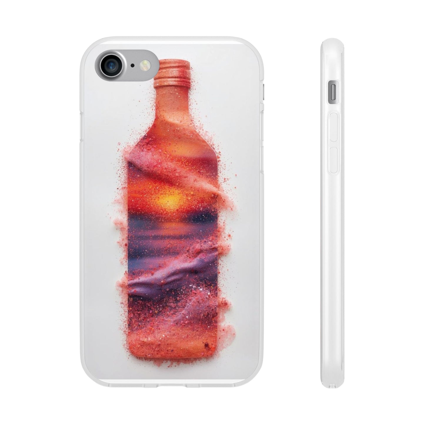 Galaxy Bottle Phone Case — Abstract Cosmic Beverage Design Flexible Case
