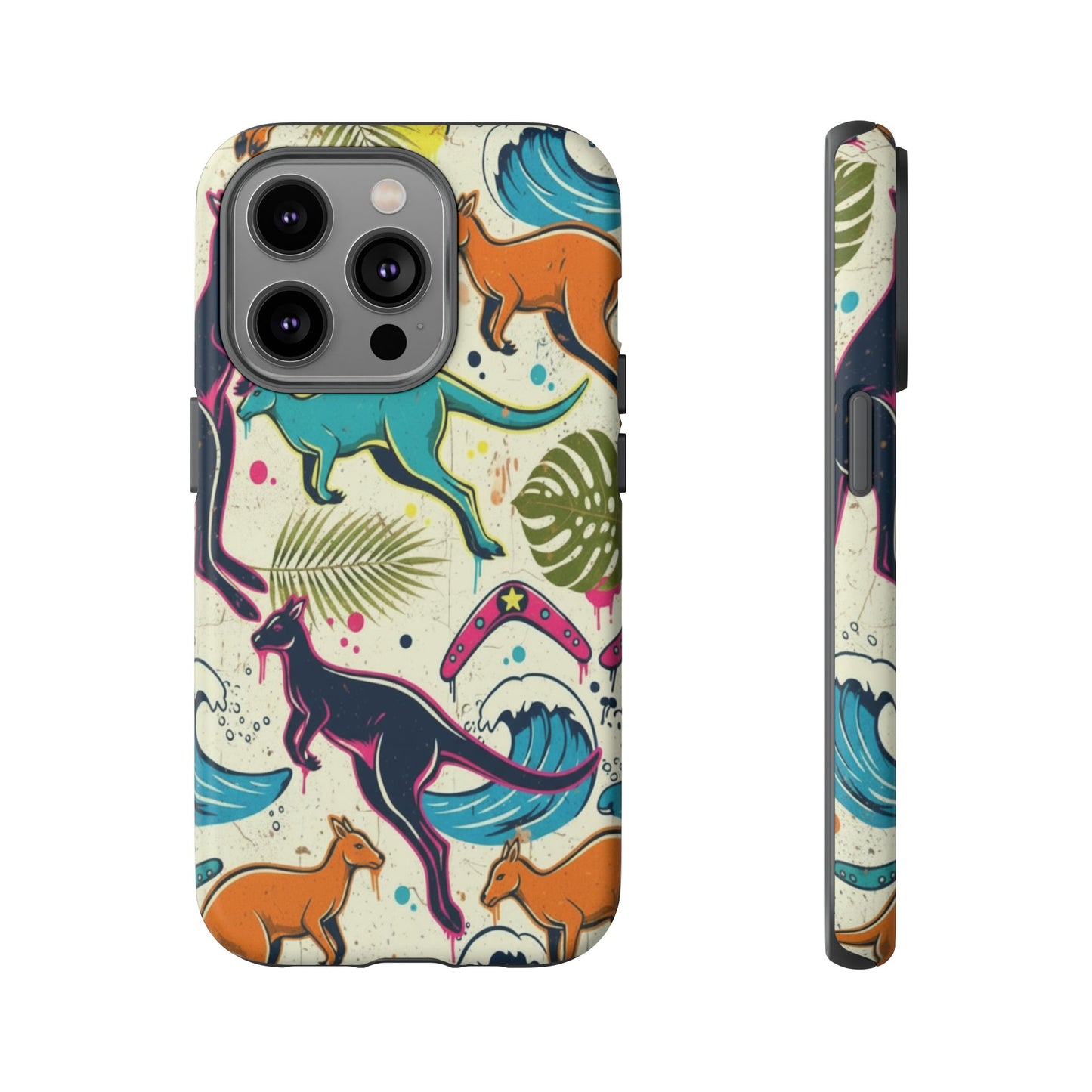 Tough Cases — Colorful Surfing Kangaroo Phone Case