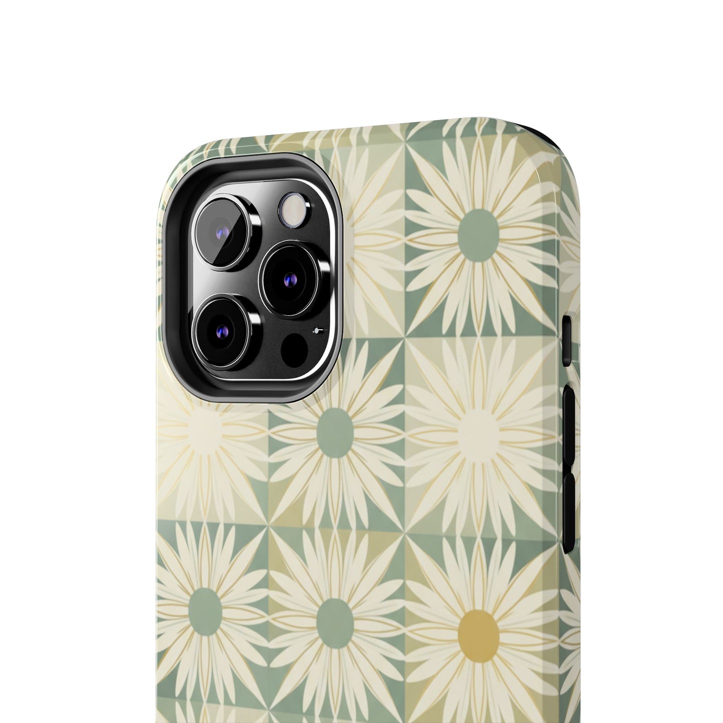 Retro Daisy Tough Phone Case — Vintage Floral Protective Cover for iPhone