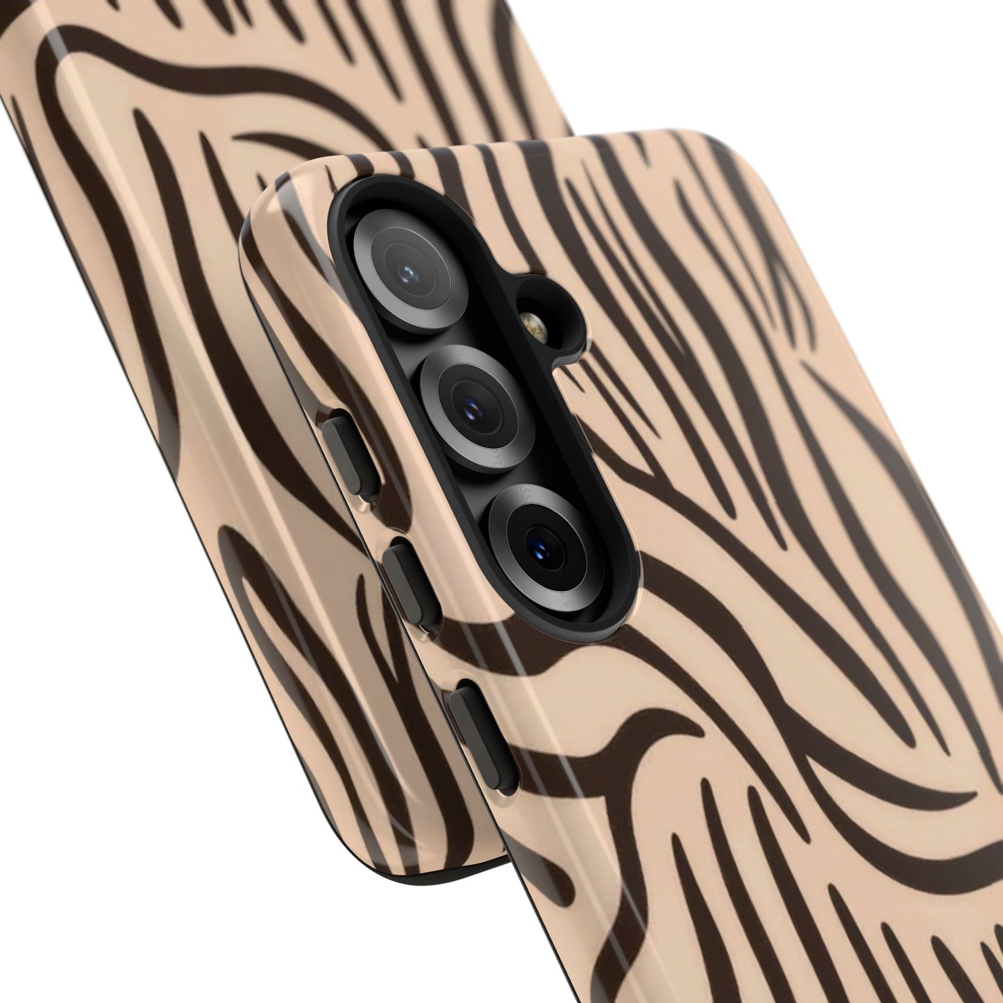 Zebra Stripe Tough Phone Case – Neutral Animal Print Protective Cover