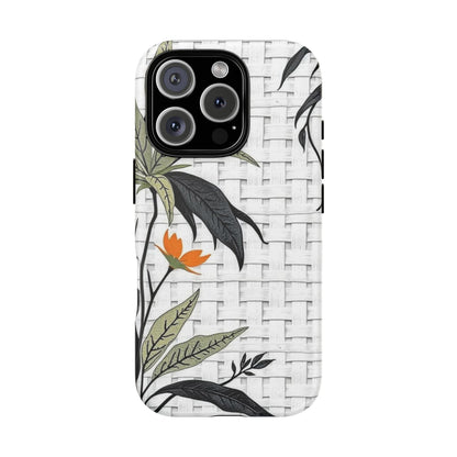 Floral Woven Tough Phone Case — Protective Botanical iPhone Cover
