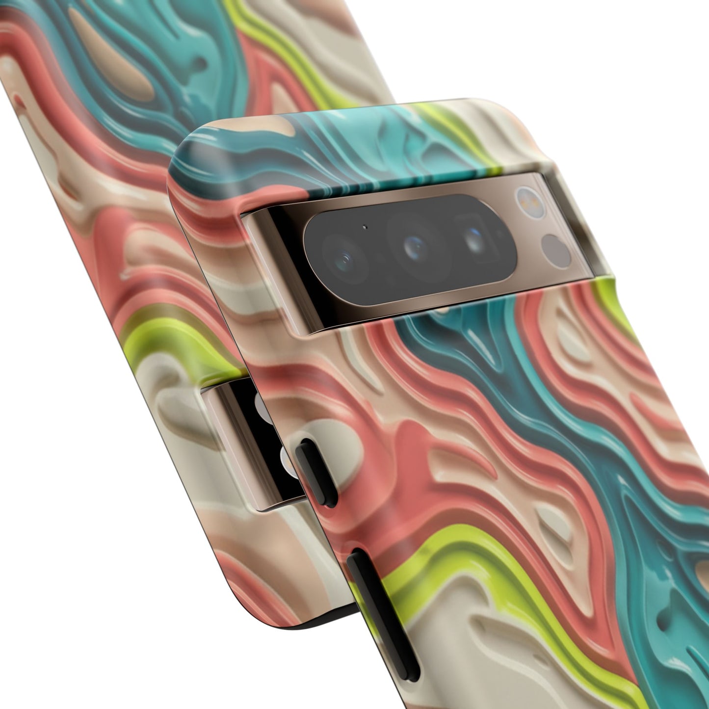 Abstract Contour Phone Case — Colorful Topographic Pattern Tough Case
