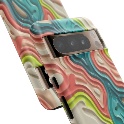Abstract Contour Phone Case — Colorful Topographic Pattern Tough Case