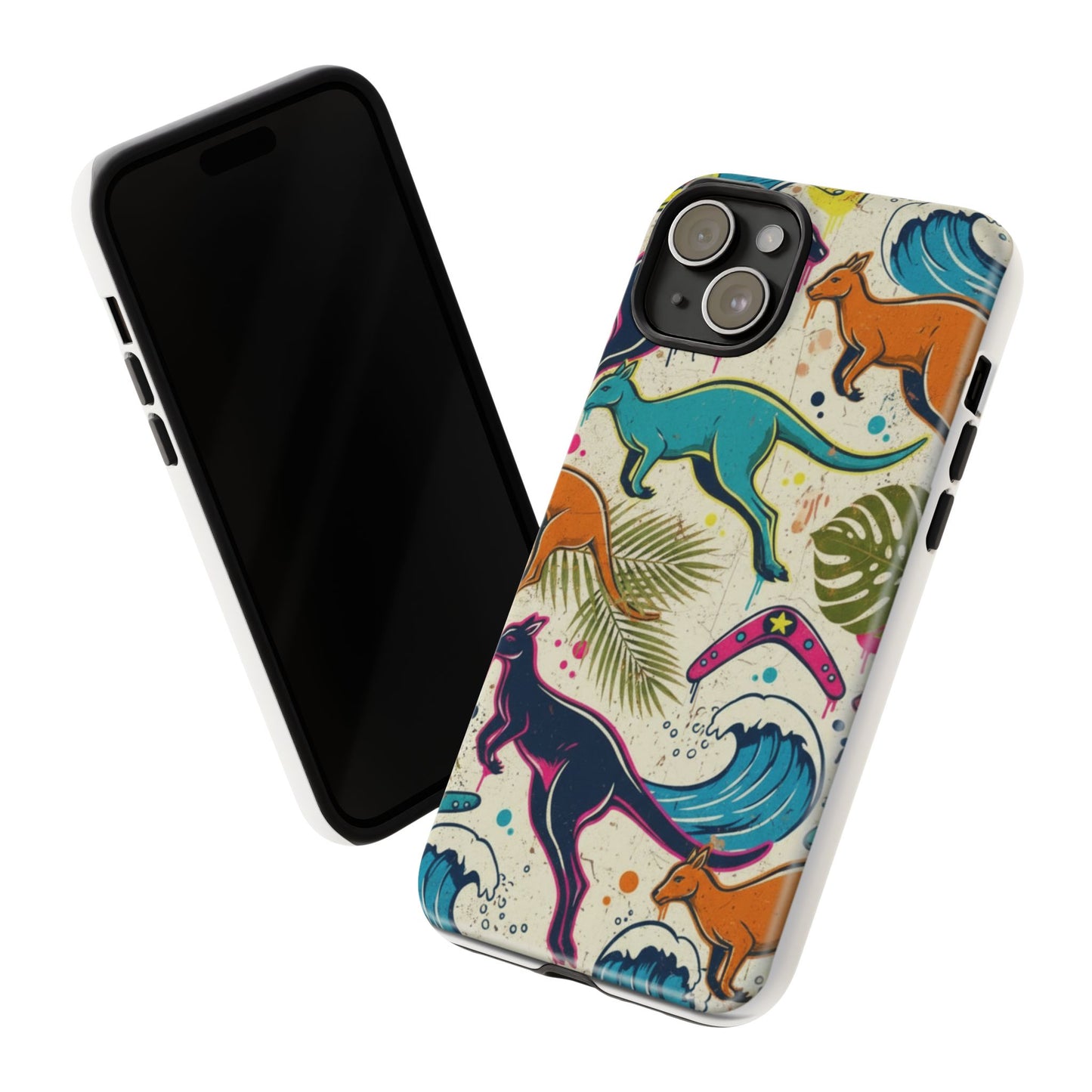 Tough Cases — Colorful Surfing Kangaroo Phone Case