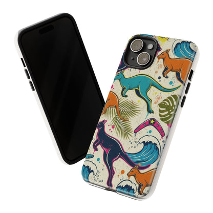 Tough Cases — Colorful Surfing Kangaroo Phone Case