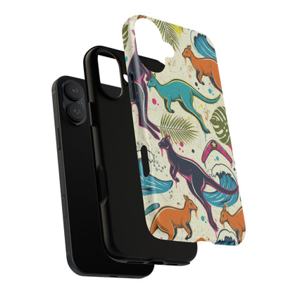 Tough Cases — Colorful Surfing Kangaroo Phone Case