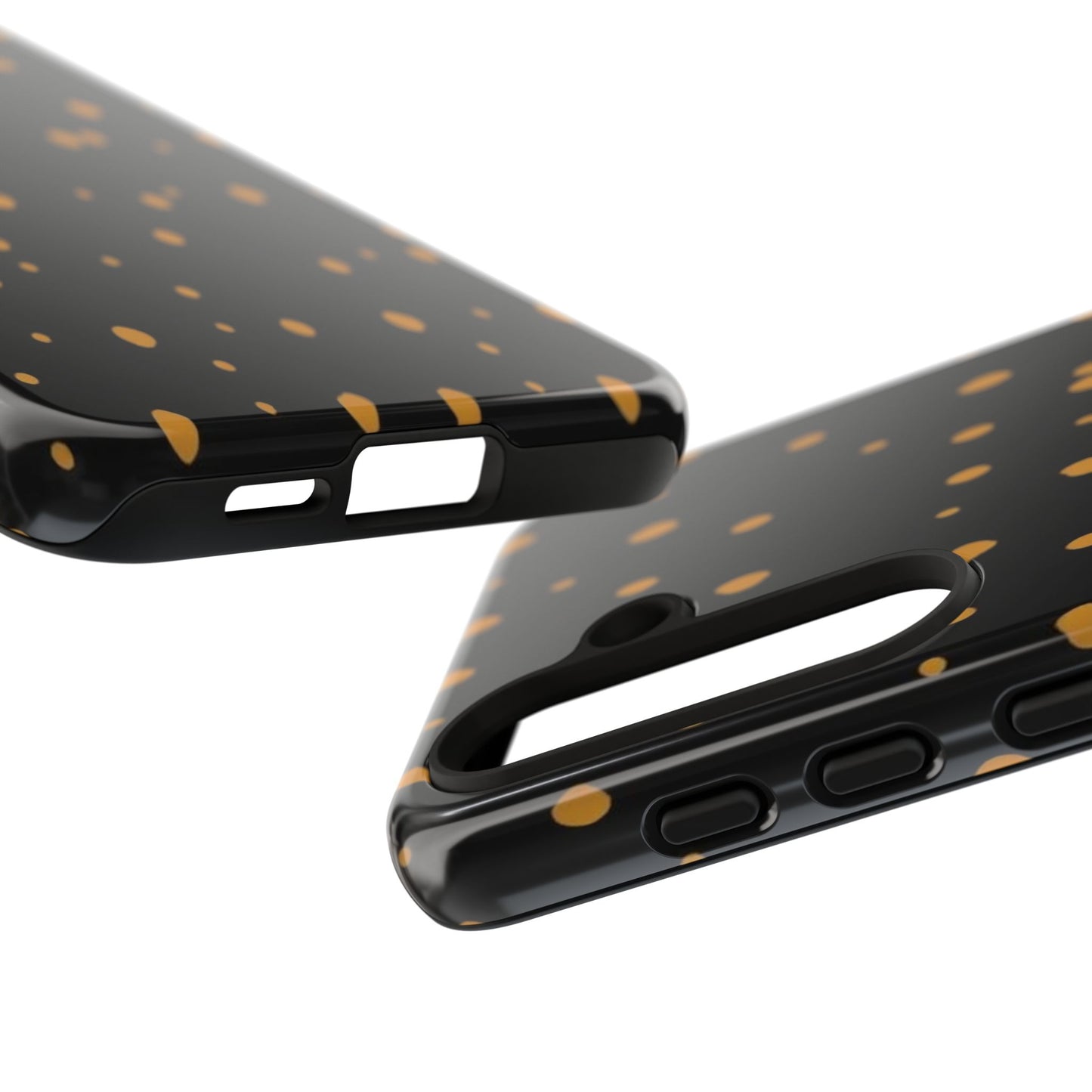 Black & Gold Dot Tough Phone Case — Protective Sparkle Pattern