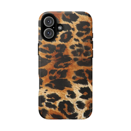 Leopard Print Tough Phone Case – Rugged Protective iPhone Cover