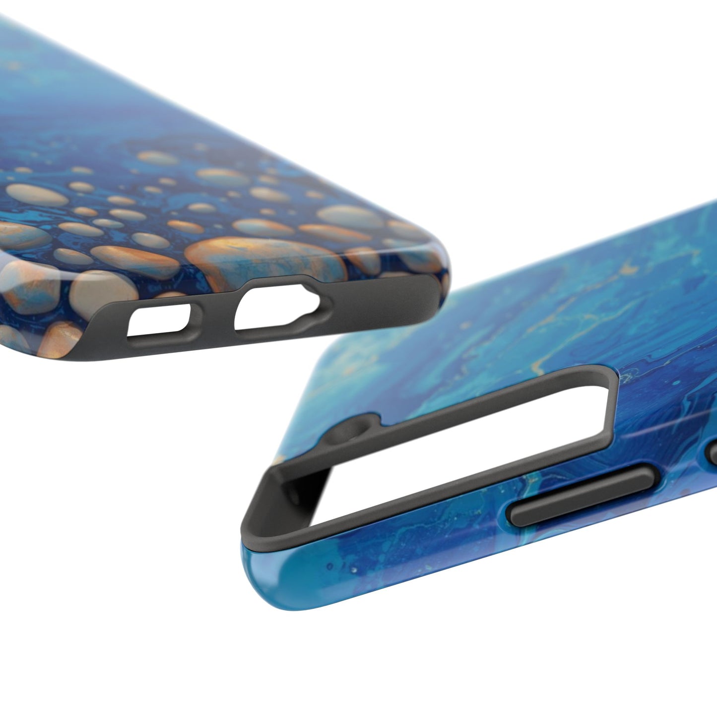 Blue Ocean Pebble Tough Phone Case — Protective Artistic Marble Design