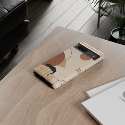 Abstract Earth Tones Phone Case — Minimal Geometric Design