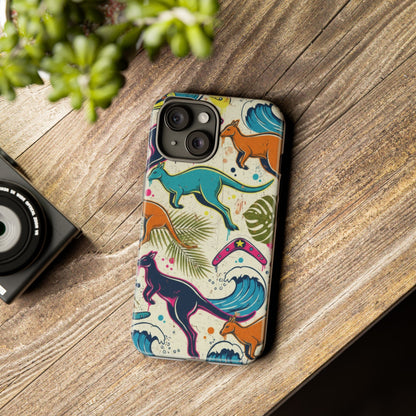 Tough Cases — Colorful Surfing Kangaroo Phone Case