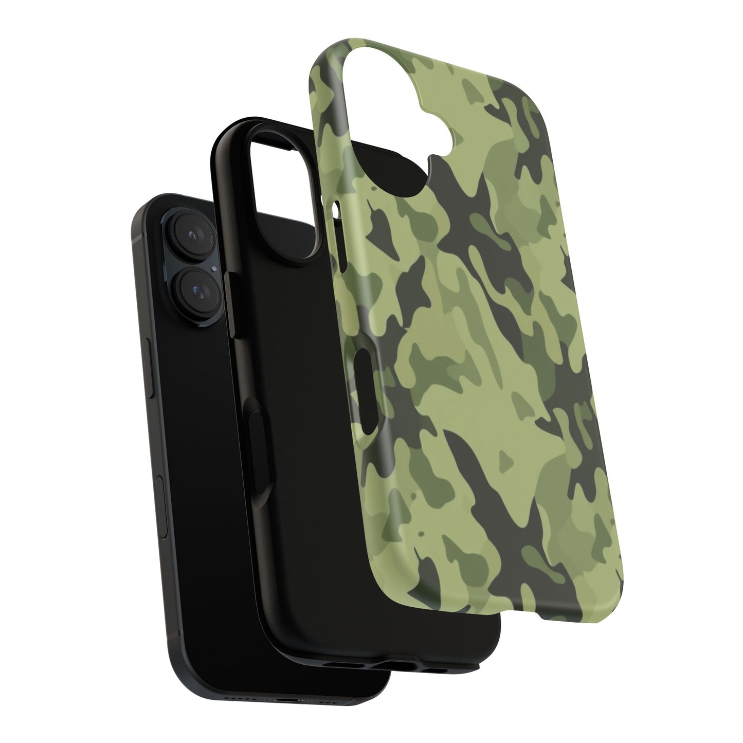 Camo Tough Phone Case — Military Green Protective iPhone Cover