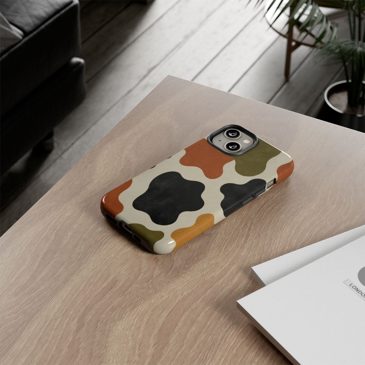 Retro Abstract Camouflage Phone Case — Earth Tone Tough Case