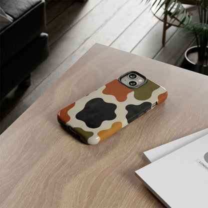 Retro Abstract Camouflage Phone Case — Earth Tone Tough Case