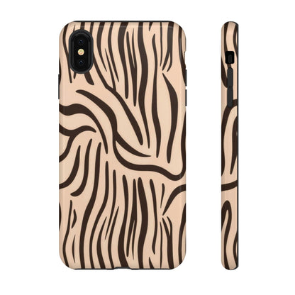 Zebra Stripe Tough Phone Case – Neutral Animal Print Protective Cover