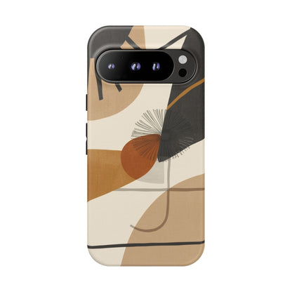 Abstract Earth Tone Phone Case — Mid-Century Minimalist Tough Case