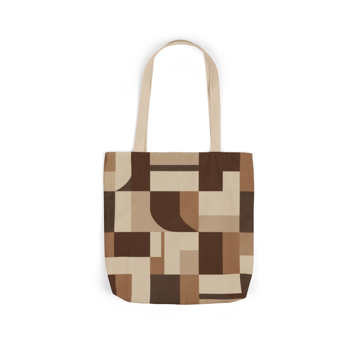 Neutral Geometric Canvas Tote