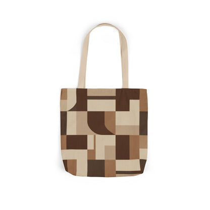 Neutral Geometric Canvas Tote