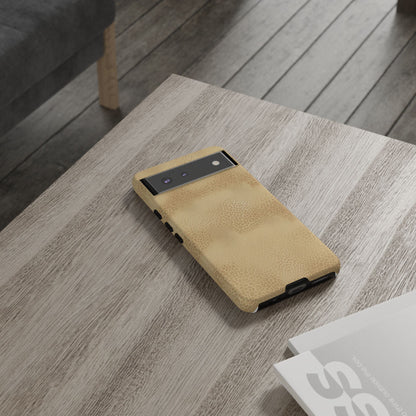 Tan Distressed Leather Texture Phone Case — Rugged Protective iPhone Cover