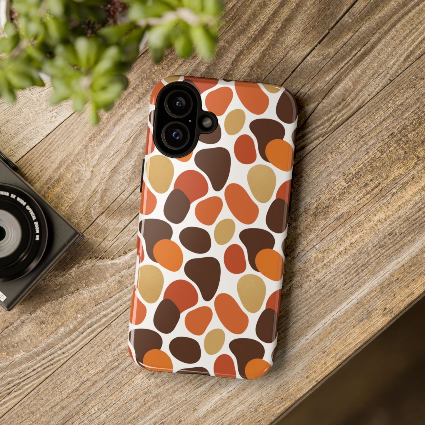 Phone Case — Retro Pebble Pattern in Warm Autumn Colors