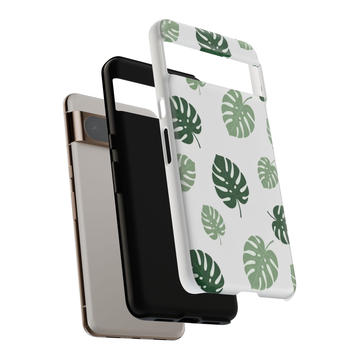 Monstera Leaf Tough Phone Case – Tropical Green Palm Pattern Protective Cover