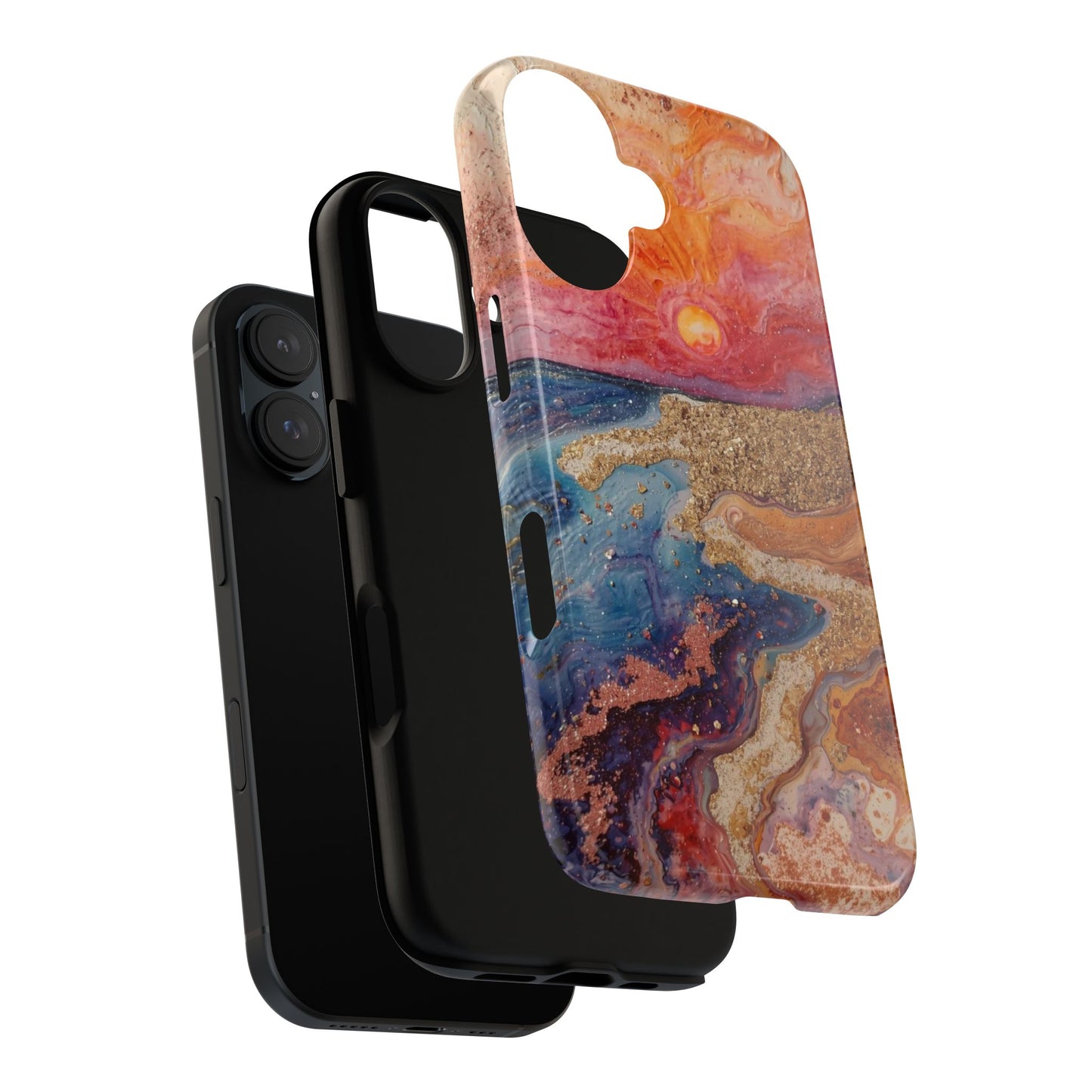 Sunset Coast Phone Case — Colorful Abstract Beach Art Tough Case