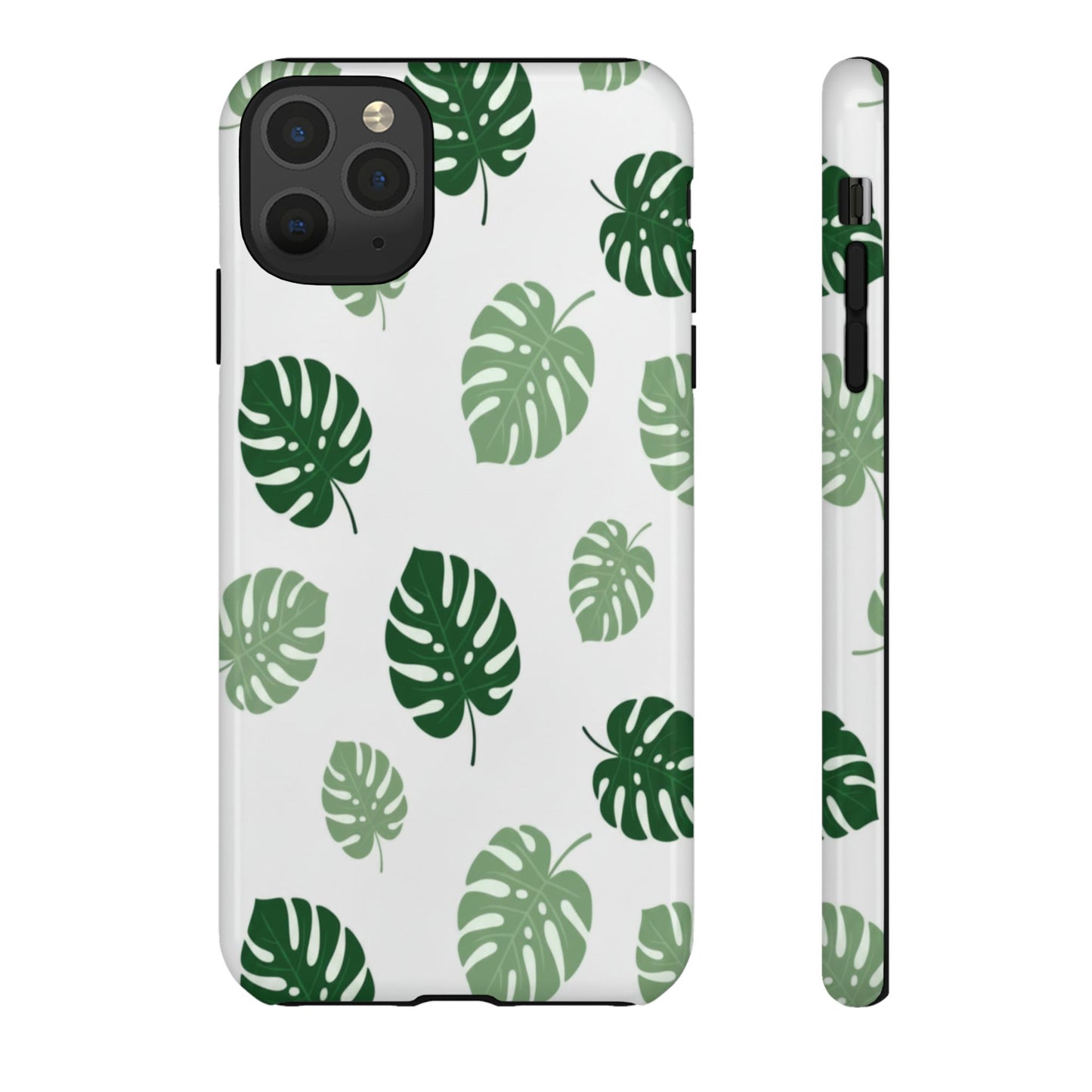 Monstera Leaf Phone Case — Tropical Green Pattern Tough Case