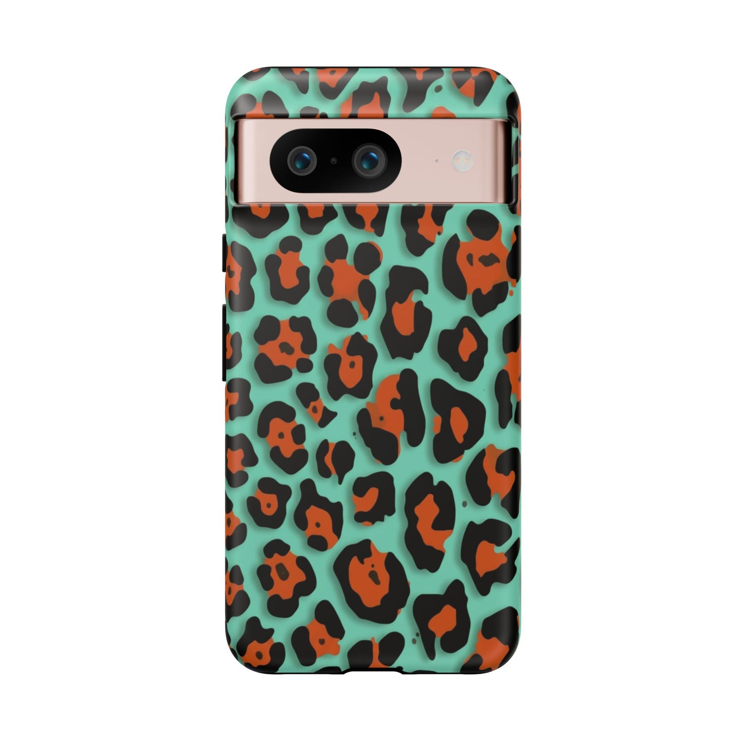 Teal & Rust Leopard Phone Case — Tough Protective Animal Print