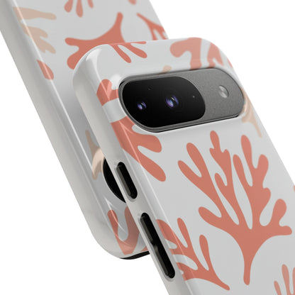 Coral Reef Pattern Tough Phone Case — Pink Beachy Protective Cover