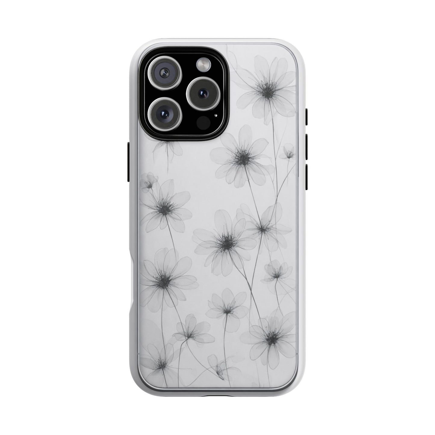 Tough Case — Black & White Floral Tough Phone Case