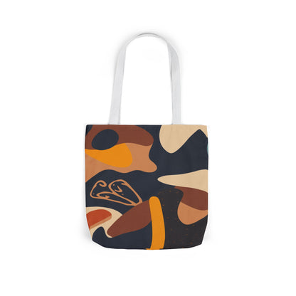 Abstract Earth-Tone Canvas Tote — Retro Organic Pattern