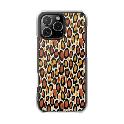 Leopard Print Magnetic Clear Impact Phone Case