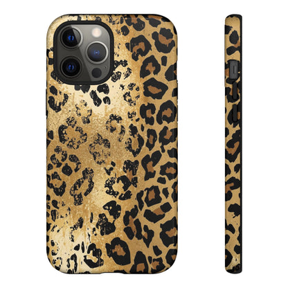 Leopard Print Tough Phone Case — Durable Protective iPhone Cover