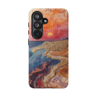 Sunset Coast Phone Case — Colorful Abstract Beach Art Tough Case