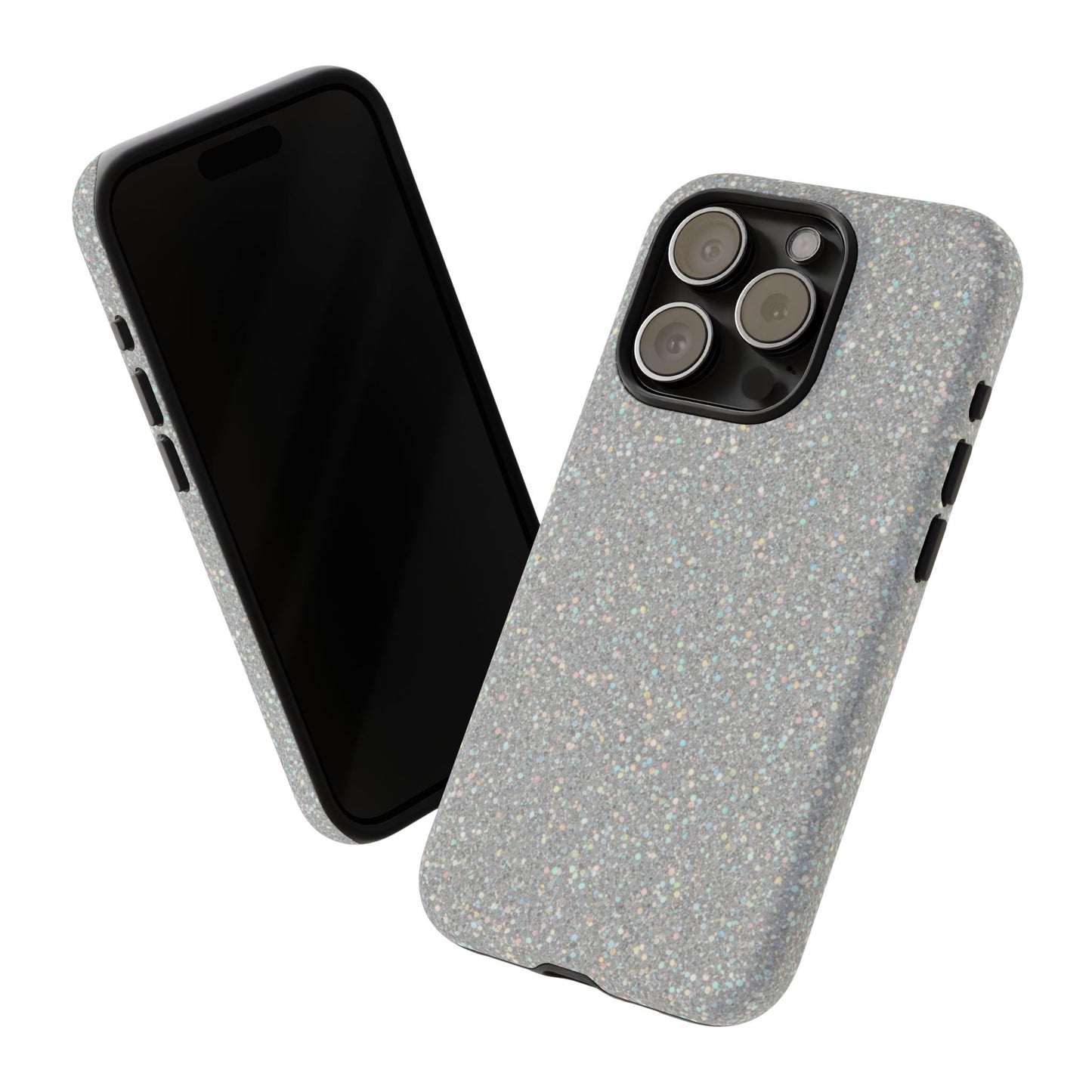 Glitter Silver Tough Phone Case — Sparkling Protective Phone Case