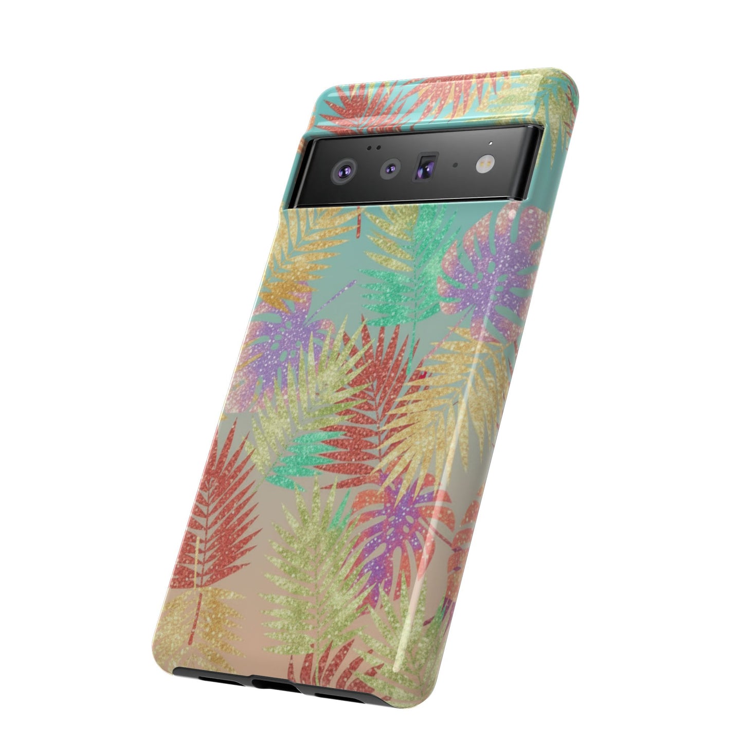 Tropical Palm Leaf Tough Phone Case – Colorful Pastel Botanical Protection