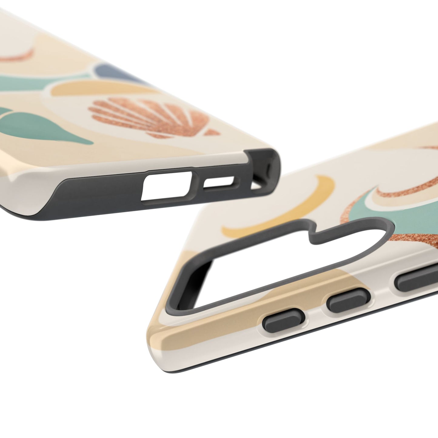 Sea Breeze Tough Phone Case — Retro Waves & Shells Design