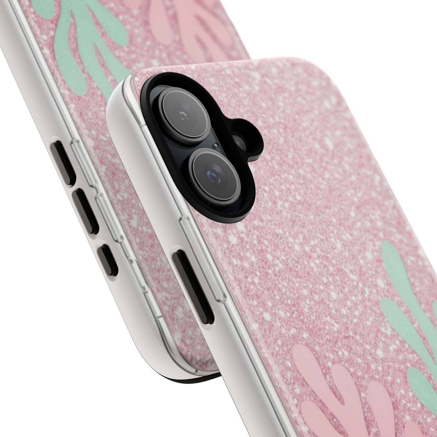 Pink Glitter Seaweed Tough Case - Sparkle Protective Phone Cover