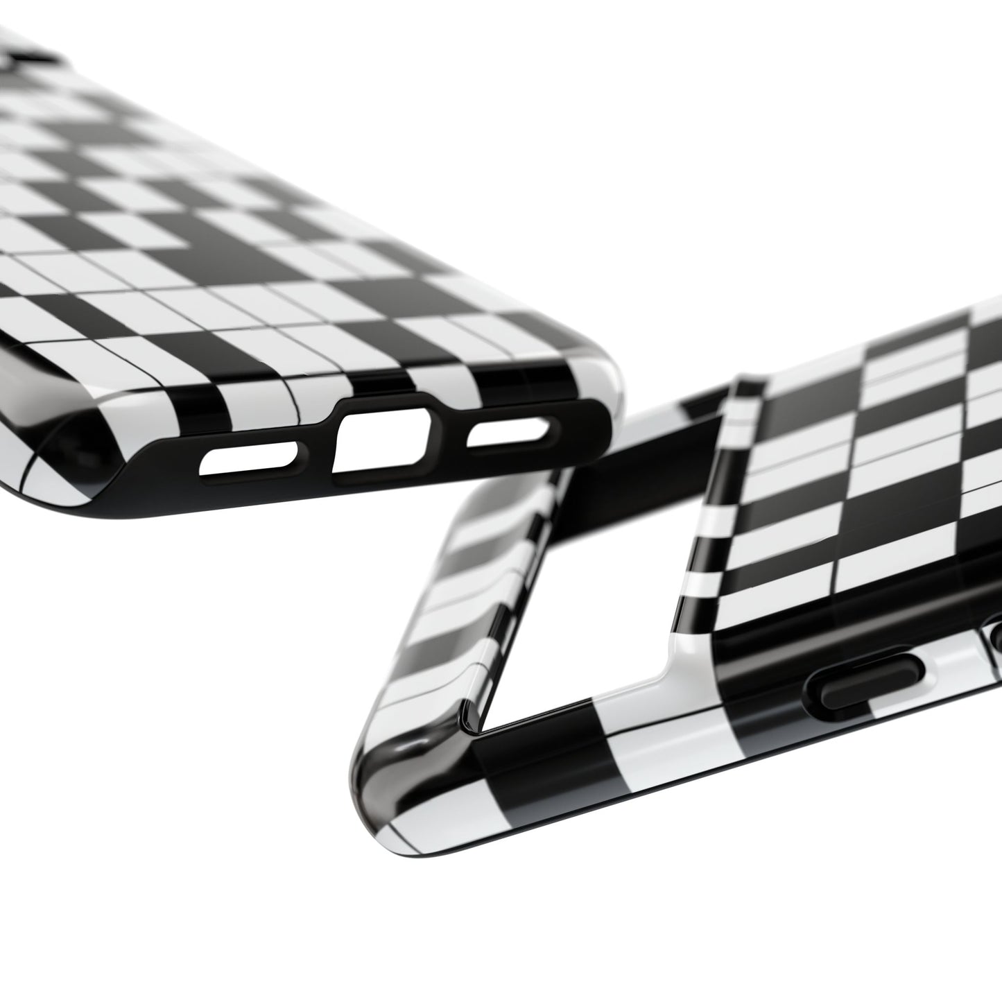 Crossword Grid Phone Case — Black & White Puzzle Pattern Tough Phone Cover