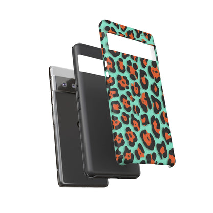 Teal & Rust Leopard Phone Case — Tough Protective Animal Print