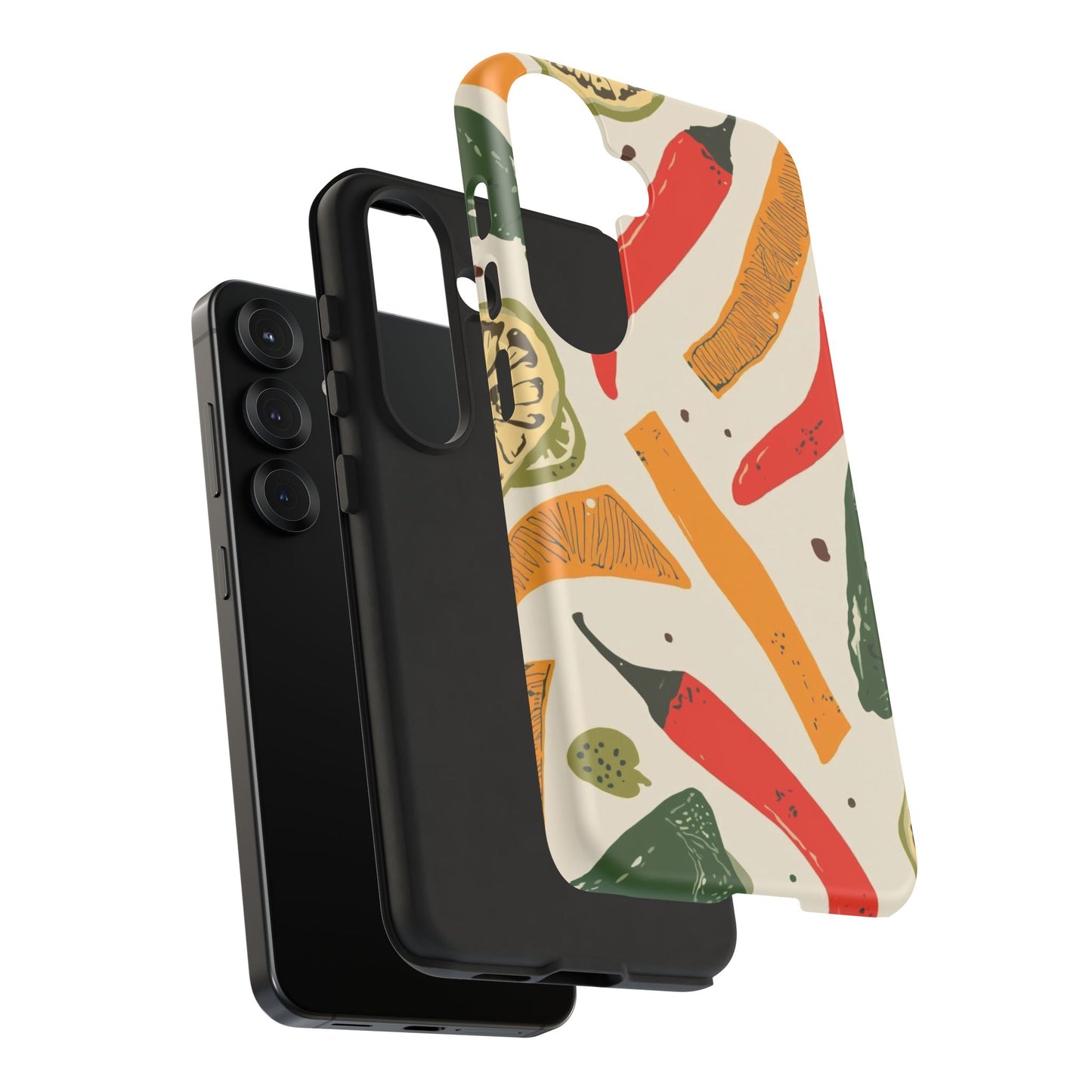 Spicy Peppers Phone Case – Colorful Chili, Lime & Citrus Pattern