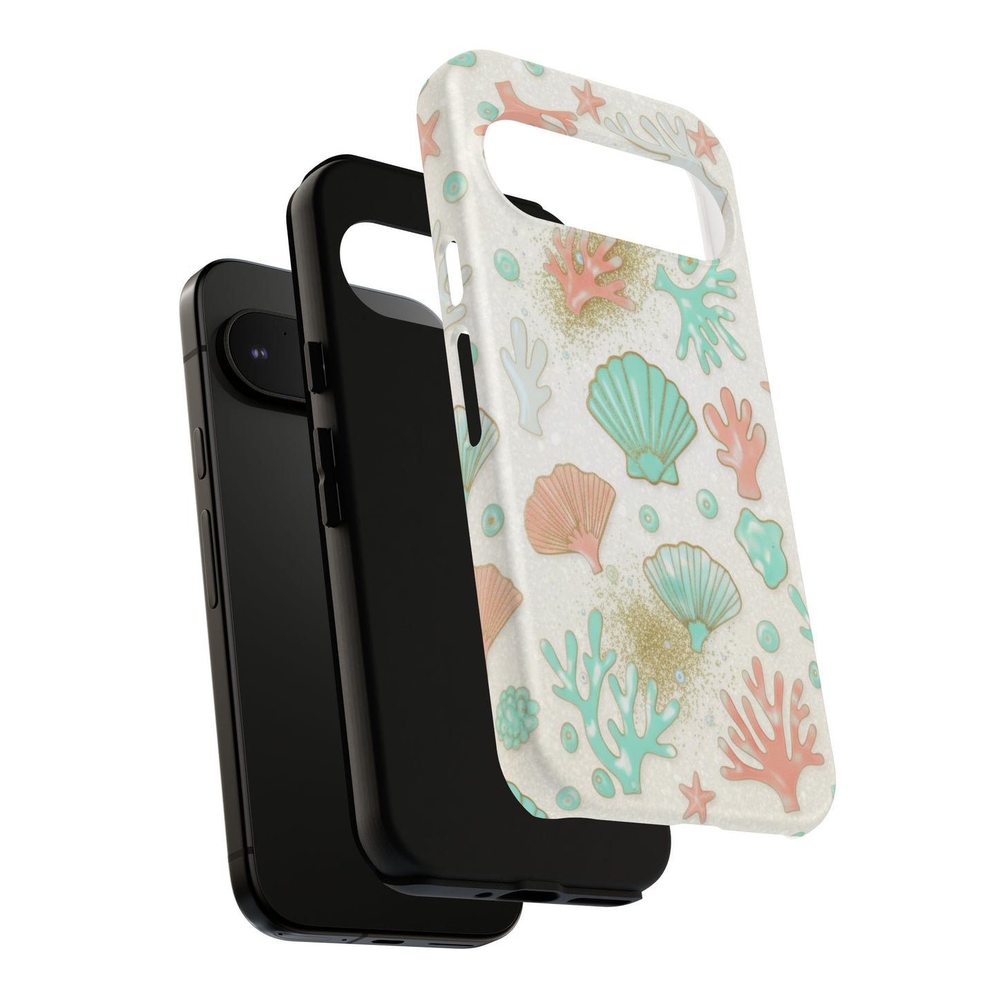 Seashell Coral Phone Case — Pastel Beach Shells Protective Tough Case